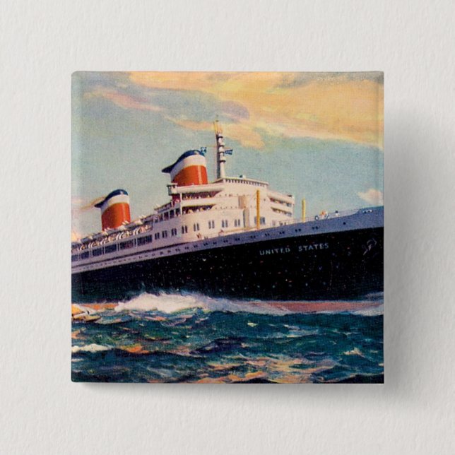 SS United States auf See Button (Vorderseite)