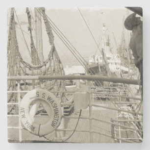 SS Washington Luxury Liner Cruise Ship 1930s Deck Steinuntersetzer