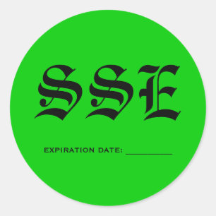 SSE, ABLAUFDATUM: _________ RUNDER AUFKLEBER