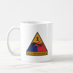 SSI - 1st Armored Division w Name Tape Kaffeetasse