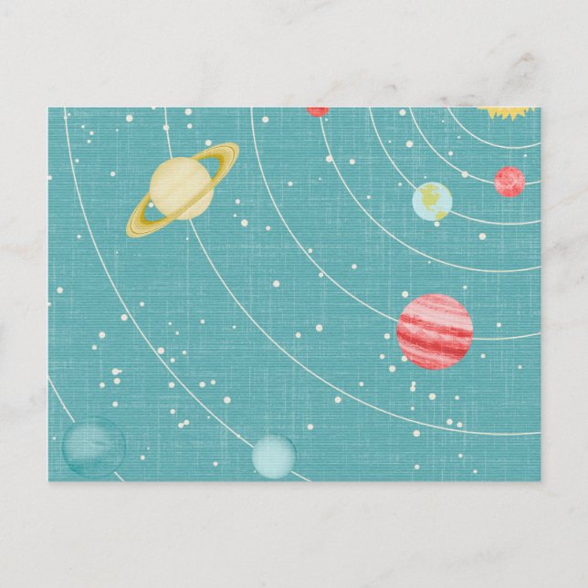SSP CARTOON KIDS SOLAR SYSTEM PAPER PLANETEN START POSTKARTE (Vorderseite)