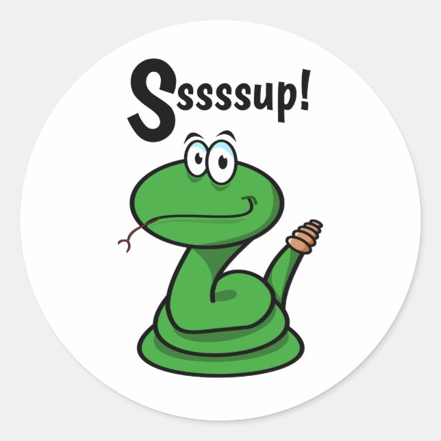 Sssssup! Schlange Runder Aufkleber (Vorderseite)