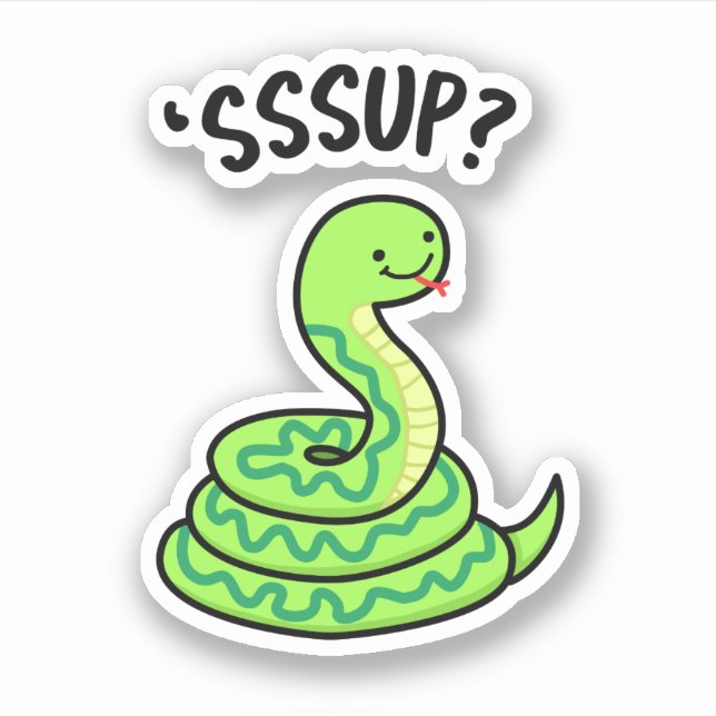 Sssup Funny Hissing Snake Pun Aufkleber (Vorderseite)