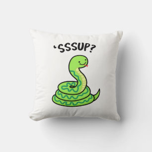 Sssup Funny Hissing Snake Pun Kissen