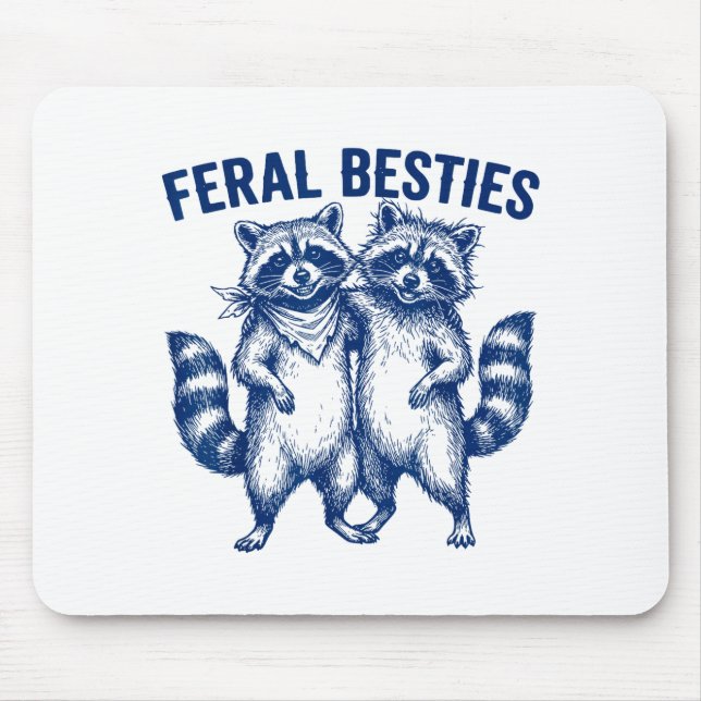 Ssum Feral Ies Matching Friend Twinning Funny Bff  Mousepad (Vorne)