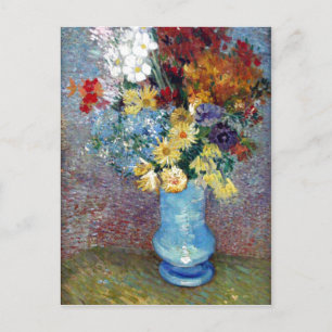 ? sszefoglal? Beschreibungs-Blumen in einem blauen Postkarte
