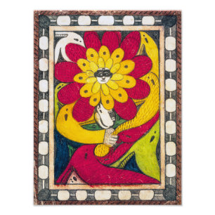 St. Adolf-Thron, Gesicht-Blume Adolf Wölfli Fotodruck