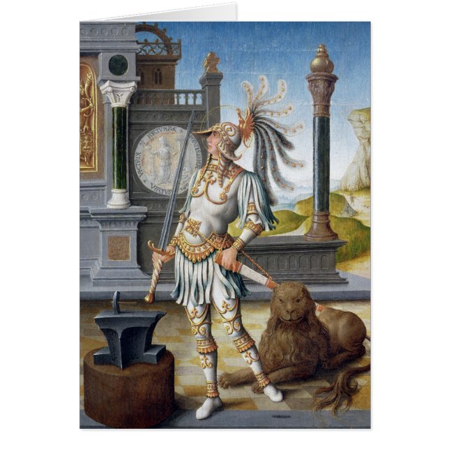 St. Adrian in der Rüstung in einer offenen (Vorne)