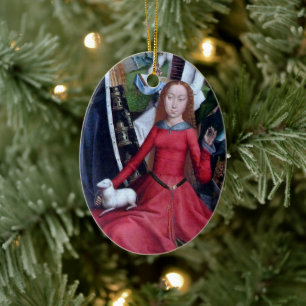 St. Agnes mit ihrem Lamm Keramik-Ornament Keramik Ornament