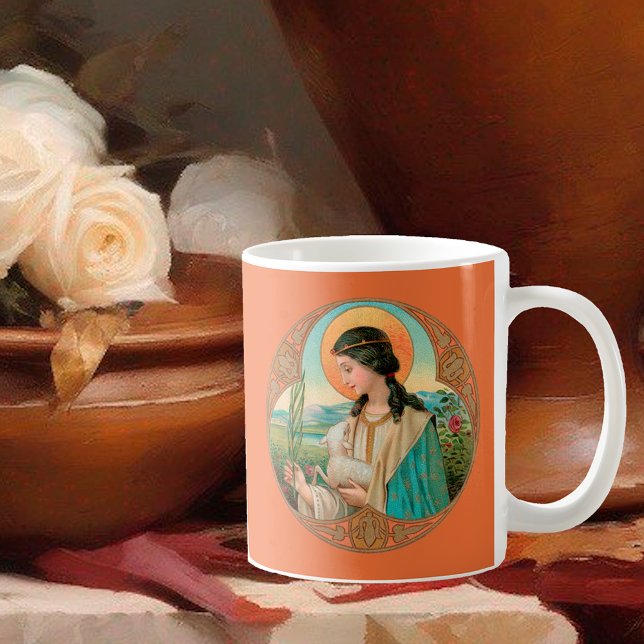 St. Agnes of Rome (BK 006) Tasse Kaffee (Von Creator hochgeladen)
