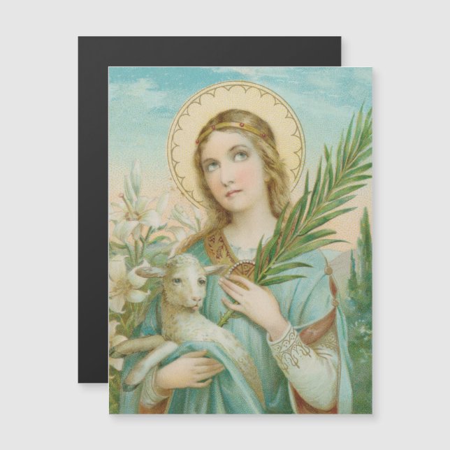 St. Agnes of Rome (MH 01)Magnetkarte Magnetkarte (Vorne/Hinten)