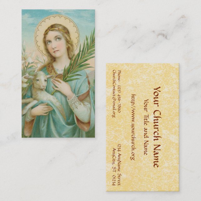 St. Agnes of Rome (MH 01) Visitenkarte (Vorne/Hinten)