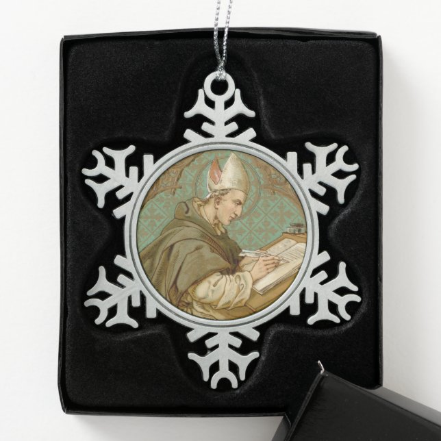 St. Albert the Great (BK 013) Schneeflocken Zinn-Ornament (Box)