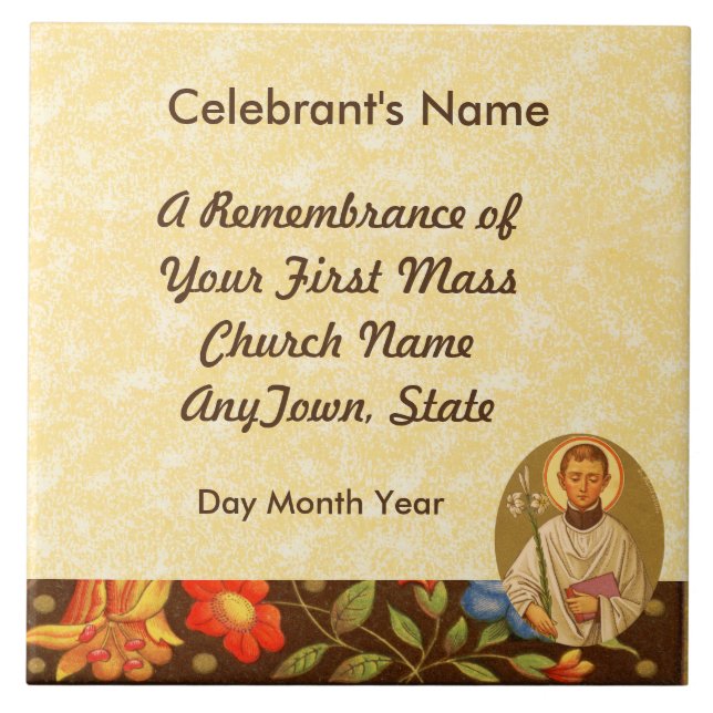 St. Aloysius Gonzaga (PM 01) Fliese (Vorderseite)