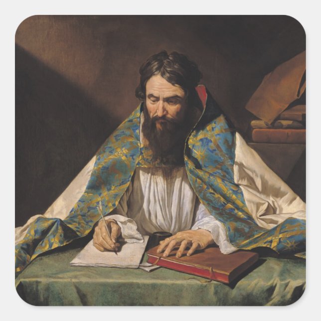 St. Ambrose, c.1633-39 Quadratischer Aufkleber (Vorderseite)