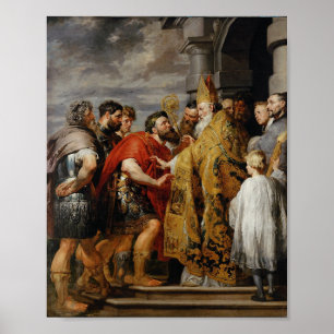 St. Ambrose und Theodosius - Rubens Poster Print