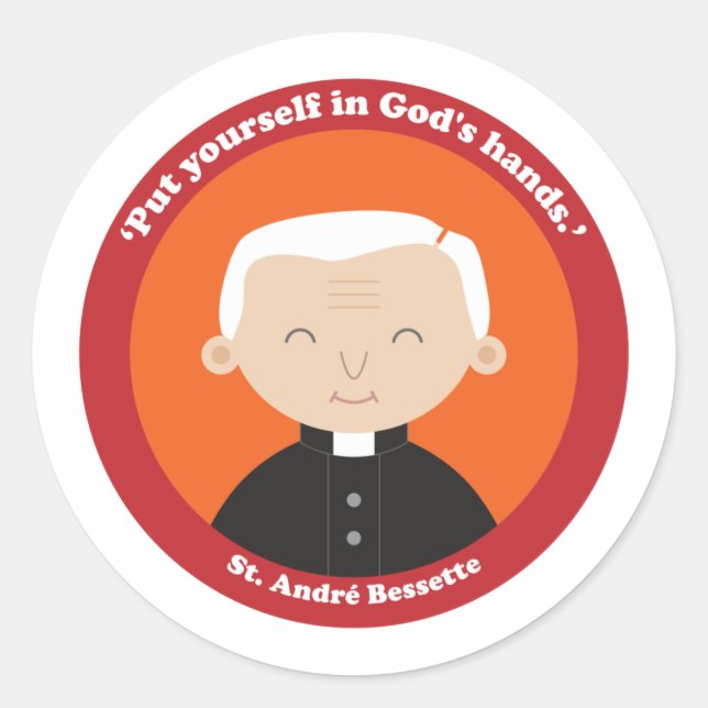 St. André Bessette Runder Aufkleber (Vorderseite)