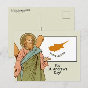 St. Andreas (RLS 01) mit der Flagge Zyperns Gedenk Postkarte