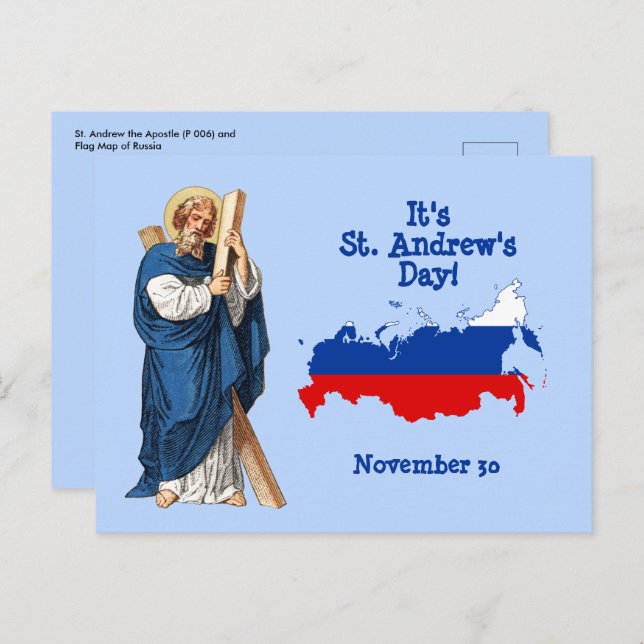 St. Andrew avec la carte du drapeau de la Russie F (Devant / Derrière)