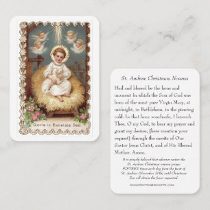 St. Andrew Christmas Novena Jungfrau Mary Jesus He Visitenkarte