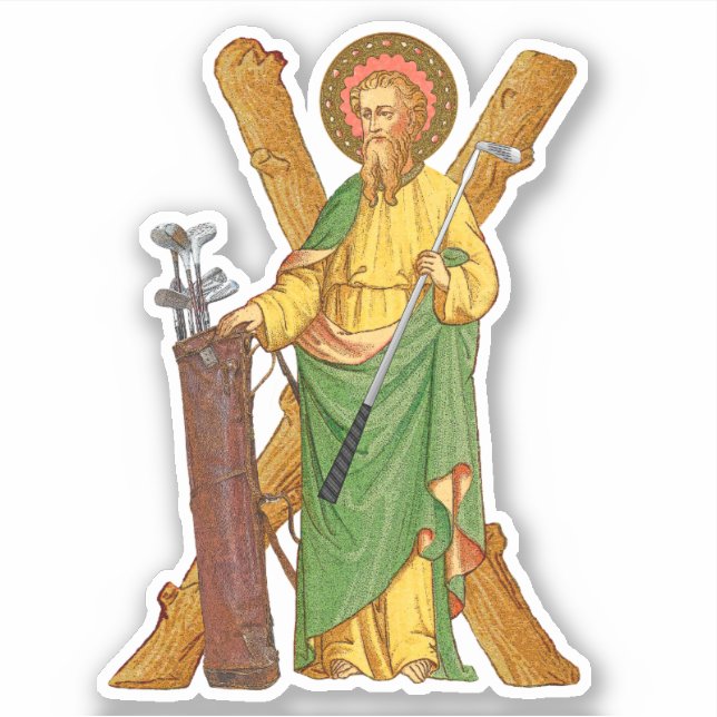 St. Andrew der Apostel, Schirmherr der Golfers Aufkleber (Vorderseite)