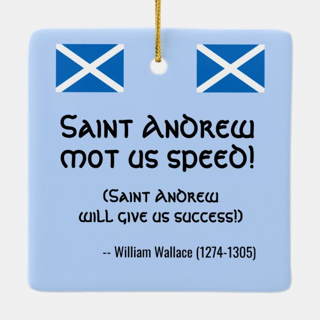 St. Andrew der Apostel und die Flagge Schottlands Keramikornament (Rückseite)