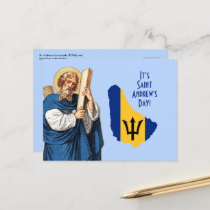 St. Andrew mit Flag-Karte von Barbados Fest Day Po Postkarte
