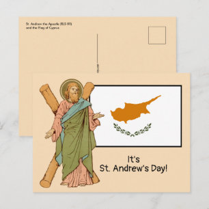 St. Andrew (RLS 01) mit Flag of Cyprus Fest Day Postkarte