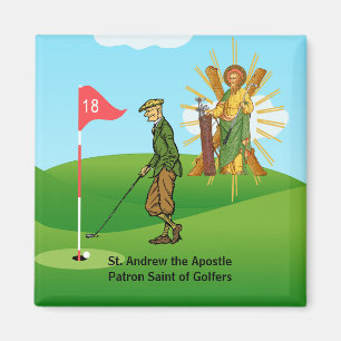 St. Andrew und Dapper Male Golfer Magnet