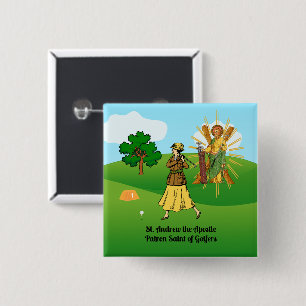 St. Andrew und Upscale Lady Golfer Button