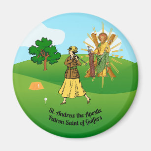 St. Andrew und Upscale Lady Golfer Magnet