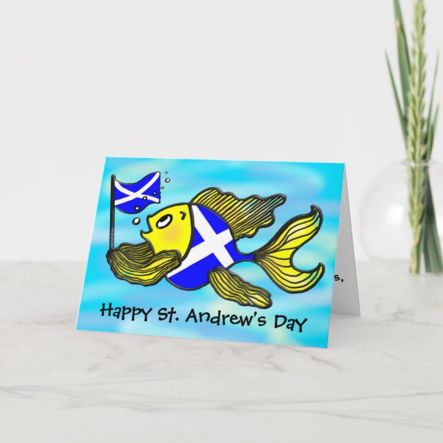 St. Andrew's Day GREETING CARD lustiger Cartoon Karte (Vorderseite)