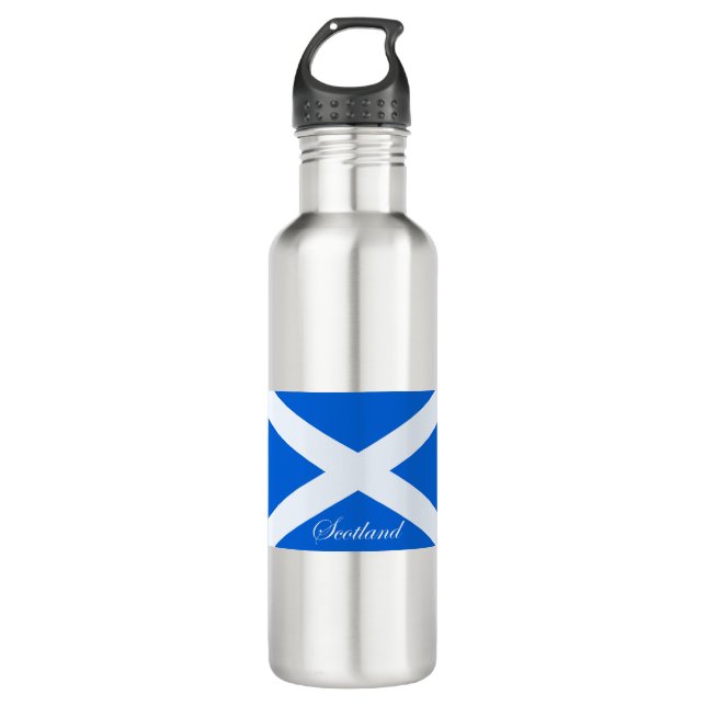 St.-Andrews-Kreuz (Saltire) Flagge Schottland Edelstahlflasche (Vorderseite)