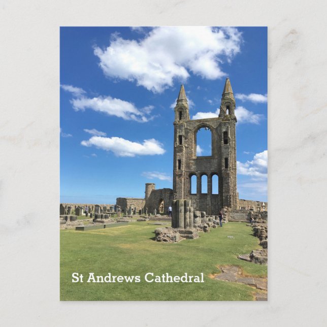 St Andrews Scotland Kathedrale Ruinen Türme von Su Postkarte (Vorderseite)