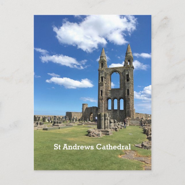 St Andrews Scotland Kathedrale Ruins Sunny Skies Postkarte (Vorderseite)