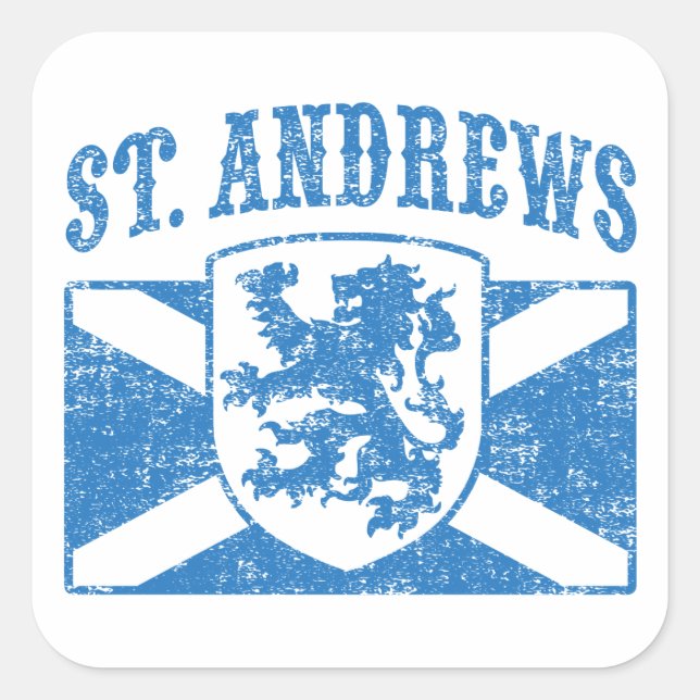 St. Andrews Scotland Quadratischer Aufkleber (Vorderseite)