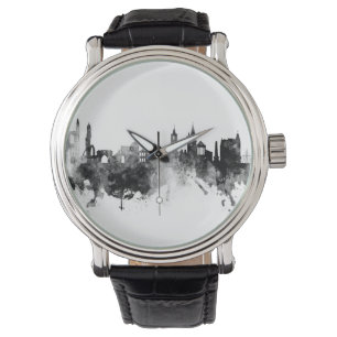 St Andrews Scotland Skyline Schwarz-weiß Armbanduhr