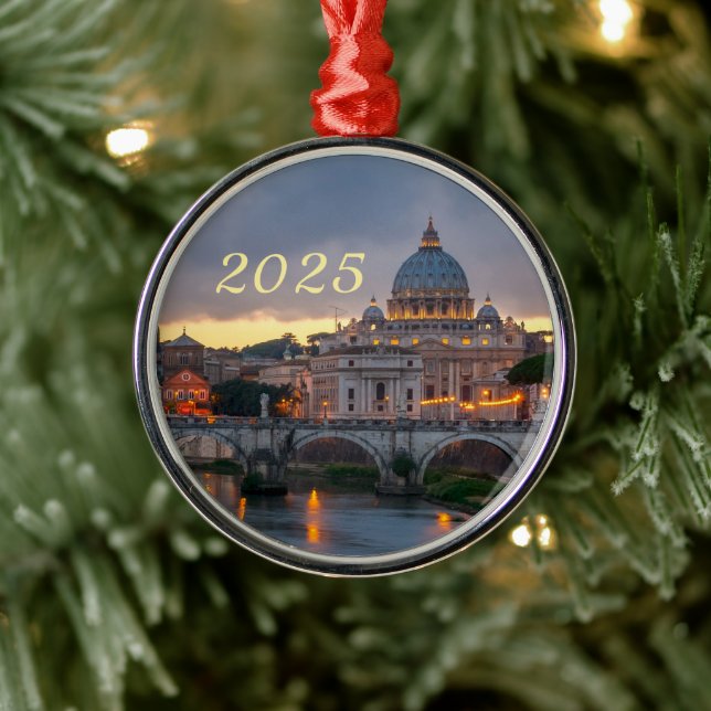 St. Angelo Bridge, Petersdom, Rom Ornament Aus Metall (Baum)