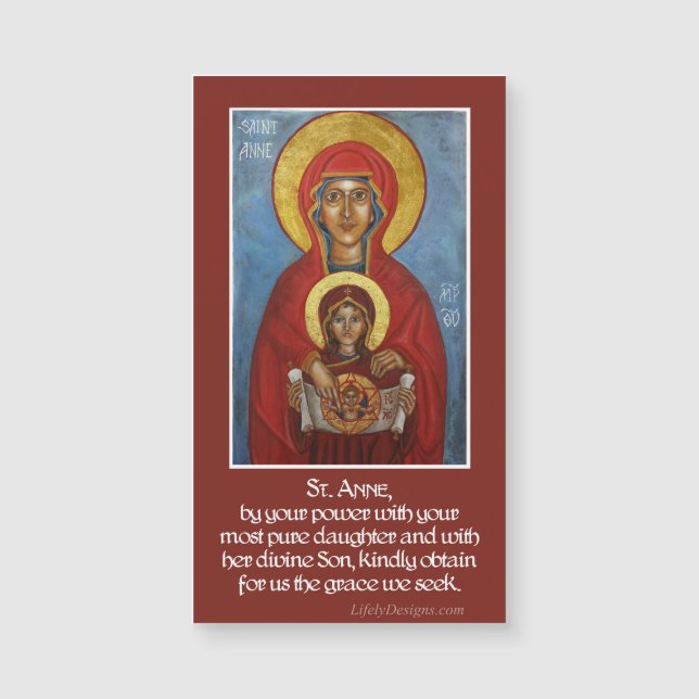 St- Anne, Mary- u. Jesus-Gebets-Magneten (25 Satz) Magnetkarte (Vorderseite)