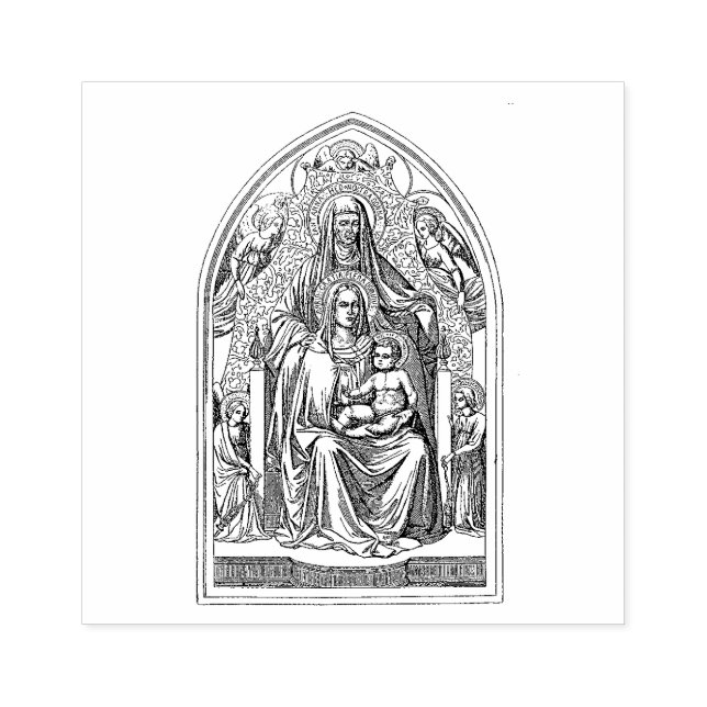 St. Anne mit gesegneter Jungfrau Mary Jesus kathol Gummistempel (Prägung)