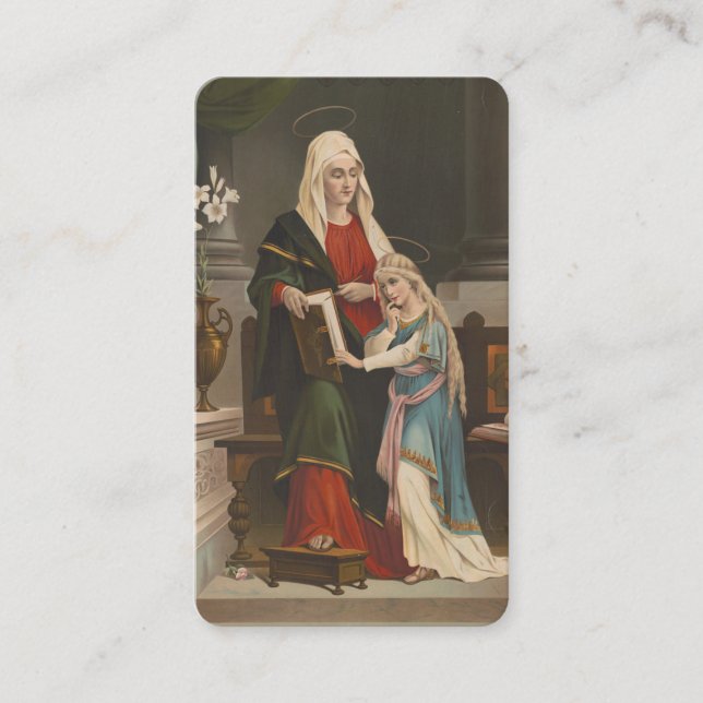 St. Anne mit gesegneter Jungfrau Mary Katholisches Platzkarte (Vorderseite)