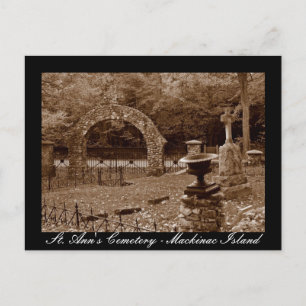 St. Ann's Friedhof - Mackinac Island Postcard Postkarte
