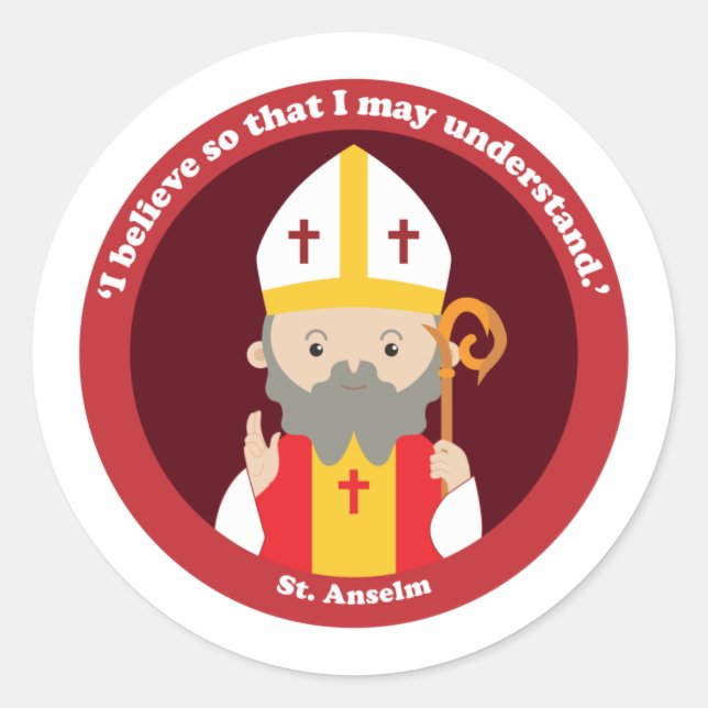 St. Anselm Runder Aufkleber (Vorderseite)