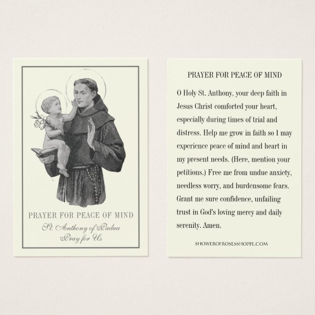 St. Anthony Gebet für den Frieden von Geist und He (Vorne & Hinten)