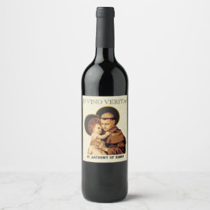 St. Anthony IN VINO VERITAS Weinetikett
