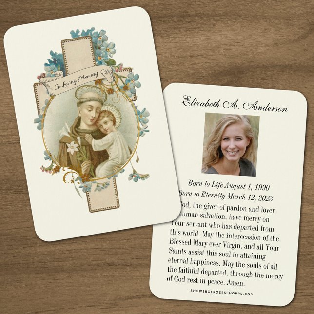 ST. ANTHONY Katholische Beerdigungskarte (Traditional Catholic Funeral Memorial Prayer Card)