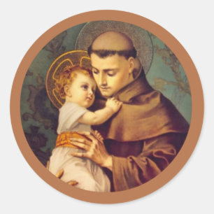 St Anthony katholischen Preises Paduas Jesus Runder Aufkleber