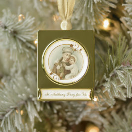 St. Anthony of Padua Baby Jesus Religious Banner-Ornament Gold