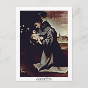 St. Anthony of Padua by Zurbarán Francisco de Postkarte