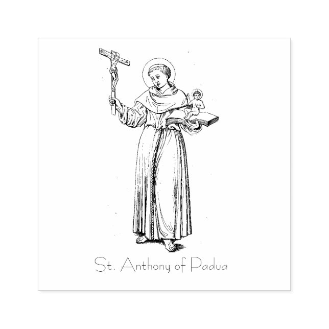 St. Anthony of Padua Katholic Religious Gummistempel (Prägung)